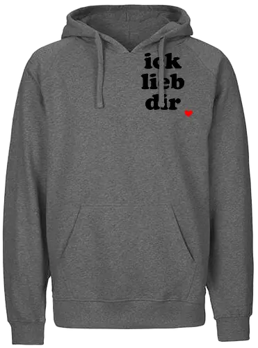 ich lieb dir - liebe, Berliner Akzent - Fairtrade Hoodie