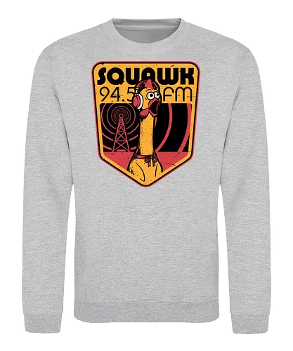 Chicken Radio TV Show - Rubber Duck, Duck, Tv Show, Rpg, Radio, Music, 80s, Badge, Retro, Retro Vintage, Vintage, Halloween, Classic Movie, Classic, Rock And Roll, Rock N Roll, Mascot, Meme, memes - Sweatshirt