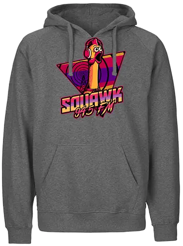 Chicken Vaporwave Radio  - Rubber Duck, Duck, Tv Show, Rpg, Radio, Music, 80s, Badge, Retro, Retro Vintage, Vintage, Halloween, Classic Movie, Classic, Rock And Roll, Rock N Roll, Mascot, Meme, memes, Neon, Neon Sign, Vaporwave - Fairtrade Hoodie