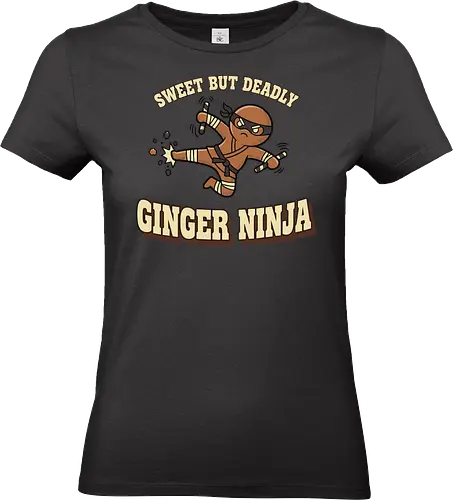 Sweet But Deadly Ginger Ninja - ginger ninja, sweet but deadly, gingerbread man shirt, funny christmas pun, ninja t-shirt, martial arts humor, christmas cookie, candy cane nunchaku, karate shirt, fighter graphic tee, baking pun, unique holiday apparel, christmas humor, warrior cookie, sweet and deadly, holiday fighter, food pun shirt, retro style christmas, gingerbread man ninja - Standard T-Shirt (Frauen)