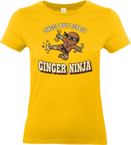 Sweet But Deadly Ginger Ninja - ginger ninja, sweet but deadly, gingerbread man shirt, funny christmas pun, ninja t-shirt, martial arts humor, christmas cookie, candy cane nunchaku, karate shirt, fighter graphic tee, baking pun, unique holiday apparel, christmas humor, warrior cookie, sweet and deadly, holiday fighter, food pun shirt, retro style christmas, gingerbread man ninja - Standard T-Shirt (Frauen)