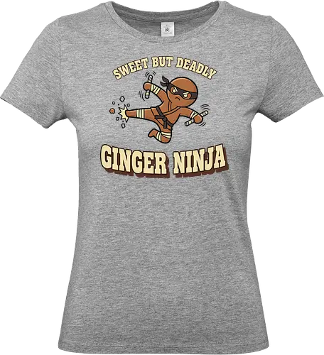 Sweet But Deadly Ginger Ninja - ginger ninja, sweet but deadly, gingerbread man shirt, funny christmas pun, ninja t-shirt, martial arts humor, christmas cookie, candy cane nunchaku, karate shirt, fighter graphic tee, baking pun, unique holiday apparel, christmas humor, warrior cookie, sweet and deadly, holiday fighter, food pun shirt, retro style christmas, gingerbread man ninja - Standard T-Shirt (Frauen)
