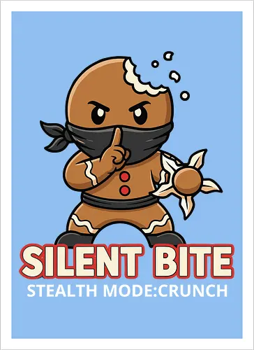 Silent Bite - Stealth Mode: Crunch" Funny Gingerbread Ninja T-Shirt
