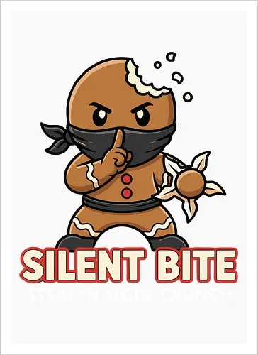 Silent Bite - Stealth Mode: Crunch" Funny Gingerbread Ninja T-Shirt