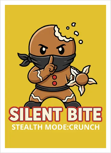 Silent Bite - Stealth Mode: Crunch" Funny Gingerbread Ninja T-Shirt