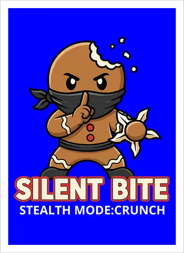Silent Bite - Stealth Mode: Crunch" Funny Gingerbread Ninja T-Shirt