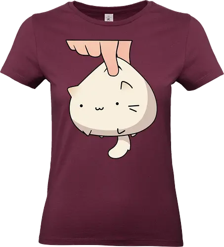 White Kawaii Kitten - Kawaii, cat, kitten, Paw, animal, play, cute, trick, partner, eat, cats, orange, brown, eyes, cute cats, adorable, fan art, feeding - Standard T-Shirt (Frauen)