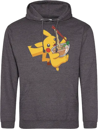 Mouse Ramen Run - Mouse, ramen, Pocket, anime shirt, Japanese food, noodle bowl, electric type, manga, video game, kawaii, cute pokemon, food lover, foodie apparel, ramen tshirt, pikachu art, vector graphic, gaming shirt, geek apparel, chopsticks - Standard Hoodie