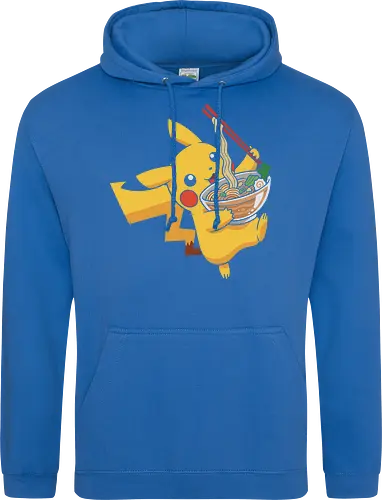 Mouse Ramen Run - Mouse, ramen, Pocket, anime shirt, Japanese food, noodle bowl, electric type, manga, video game, kawaii, cute pokemon, food lover, foodie apparel, ramen tshirt, pikachu art, vector graphic, gaming shirt, geek apparel, chopsticks - Standard Hoodie