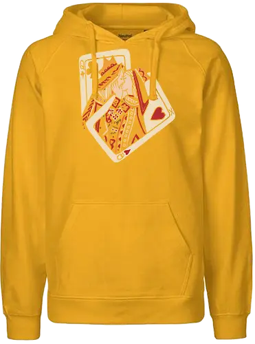 Royal Flush Romance - King and Queen, playing cards, poker, romance, love, couple shirt, royal flush, card game, kiss, embrace, casino, vintage art, heart suit, club suit, stylized illustration, aesthetic, gambling, deck of cards - Fairtrade Hoodie