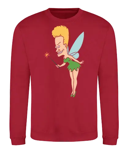 Beavis, The Cornholio Fairy - Beavis, Tinker Bell, Beavis and Butt-Head, MTV, 90s cartoon, adult humor, cartoon parody, funny fairy, Mike Judge, retro cartoon, edgy graphic, pop culture mashup, cult classic, Cornholio, animation - Sweatshirt