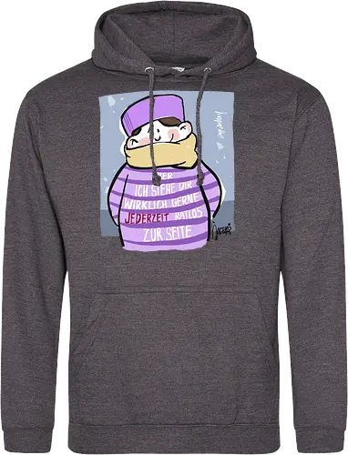 Aber ich stehe dir wirklich gerne jederzeit ratlos zur Seite! - Ringelpullisprüche, Ringeldinger, streifenweise, Spruch, Weisheit, Motivation, Ringelpulli, SprücheShirt, Cartoon Illustration, Statement, Handgezeichnet, Humor, Selbstironie, Streifenpulli, Spruchshirt, deutsch - Standard Hoodie