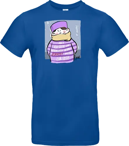 Aber ich stehe dir wirklich gerne jederzeit ratlos zur Seite! - Ringelpullisprüche, Ringeldinger, streifenweise, Spruch, Weisheit, Motivation, Ringelpulli, SprücheShirt, Cartoon Illustration, Statement, Handgezeichnet, Humor, Selbstironie, Streifenpulli, Spruchshirt, deutsch - Standard T-Shirt