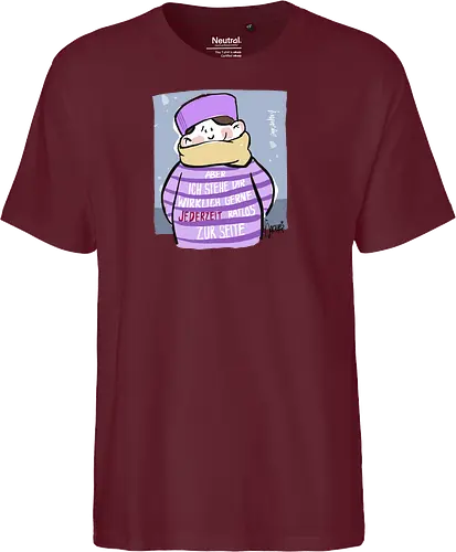 Aber ich stehe dir wirklich gerne jederzeit ratlos zur Seite! - Ringelpullisprüche, Ringeldinger, streifenweise, Spruch, Weisheit, Motivation, Ringelpulli, SprücheShirt, Cartoon Illustration, Statement, Handgezeichnet, Humor, Selbstironie, Streifenpulli, Spruchshirt, deutsch - Fairtrade T-Shirt