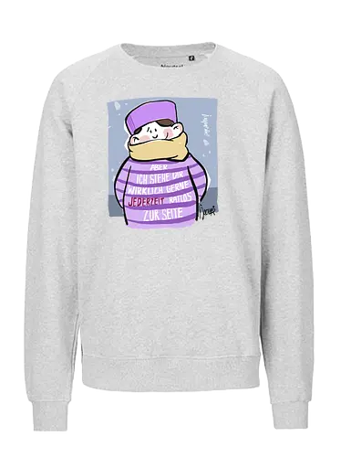 Aber ich stehe dir wirklich gerne jederzeit ratlos zur Seite! - Ringelpullisprüche, Ringeldinger, streifenweise, Spruch, Weisheit, Motivation, Ringelpulli, SprücheShirt, Cartoon Illustration, Statement, Handgezeichnet, Humor, Selbstironie, Streifenpulli, Spruchshirt, deutsch - Fairtrade Sweatshirt