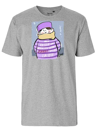 Aber ich stehe dir wirklich gerne jederzeit ratlos zur Seite! - Ringelpullisprüche, Ringeldinger, streifenweise, Spruch, Weisheit, Motivation, Ringelpulli, SprücheShirt, Cartoon Illustration, Statement, Handgezeichnet, Humor, Selbstironie, Streifenpulli, Spruchshirt, deutsch - Fairtrade T-Shirt