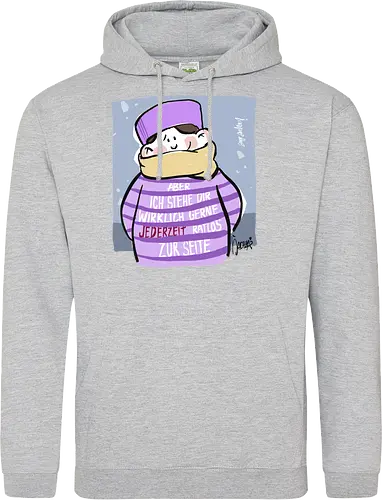Aber ich stehe dir wirklich gerne jederzeit ratlos zur Seite! - Ringelpullisprüche, Ringeldinger, streifenweise, Spruch, Weisheit, Motivation, Ringelpulli, SprücheShirt, Cartoon Illustration, Statement, Handgezeichnet, Humor, Selbstironie, Streifenpulli, Spruchshirt, deutsch - Standard Hoodie