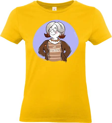 Queenager - Ringelpullisprüche, Ringeldinger, streifenweise, Spruch, Weisheit, Motivation, Ringelpulli, SprücheShirt, Cartoon Illustration, Statement, Handgezeichnet, Humor, Selbstironie, Streifenpulli, Spruchshirt, deutsch - Standard T-Shirt (Frauen)