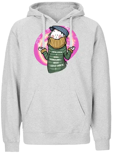 Mein Leben? - Ringelpullisprüche, Ringeldinger, streifenweise, Spruch, Weisheit, Motivation, Ringelpulli, SprücheShirt, Cartoon Illustration, Statement, Handgezeichnet, Humor, Selbstironie, Streifenpulli, Spruchshirt, deutsch - Fairtrade Hoodie