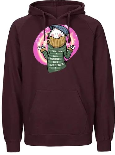 Mein Leben? - Ringelpullisprüche, Ringeldinger, streifenweise, Spruch, Weisheit, Motivation, Ringelpulli, SprücheShirt, Cartoon Illustration, Statement, Handgezeichnet, Humor, Selbstironie, Streifenpulli, Spruchshirt, deutsch - Fairtrade Hoodie
