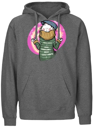Mein Leben? - Ringelpullisprüche, Ringeldinger, streifenweise, Spruch, Weisheit, Motivation, Ringelpulli, SprücheShirt, Cartoon Illustration, Statement, Handgezeichnet, Humor, Selbstironie, Streifenpulli, Spruchshirt, deutsch - Fairtrade Hoodie