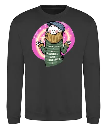 Mein Leben? - Ringelpullisprüche, Ringeldinger, streifenweise, Spruch, Weisheit, Motivation, Ringelpulli, SprücheShirt, Cartoon Illustration, Statement, Handgezeichnet, Humor, Selbstironie, Streifenpulli, Spruchshirt, deutsch - Sweatshirt