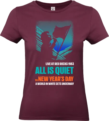New Year's Day Music Art - music, album cover, funny, funny quote, funnytee, happy new year, music album, music artist, new years eve party, pop music, rock, rock bands, rock music, song lyrics, u2 - Standard T-Shirt (Frauen)