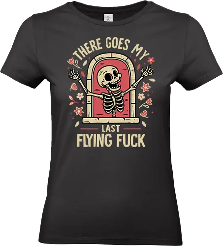 Skeletons Don't Care - skeleton, carefree, dark humor, dont care, floral, flowers, funny, gothic, horror, minimalist, quirky, sarcastic, humor, skull, unbothered - Standard T-Shirt (Frauen)