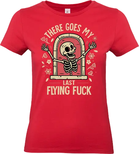 Skeletons Don't Care - skeleton, carefree, dark humor, dont care, floral, flowers, funny, gothic, horror, minimalist, quirky, sarcastic, humor, skull, unbothered - Standard T-Shirt (Frauen)
