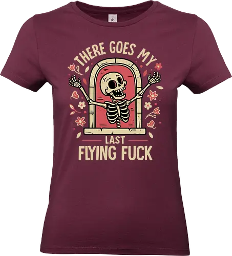 Skeletons Don't Care - skeleton, carefree, dark humor, dont care, floral, flowers, funny, gothic, horror, minimalist, quirky, sarcastic, humor, skull, unbothered - Standard T-Shirt (Frauen)