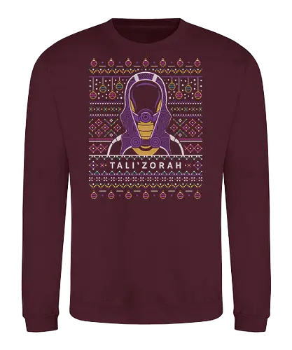 Tali Zorah Ugly Sweater - mass effect, n7, commander shepard, ssv normandy, systems alliance, garrus vakarian, tali zorah, video game, gaming, gamer, urdnot wrex, mordin solus, jaal ama darav, liara t soni, ugly christmas sweater, spectre - Sweatshirt