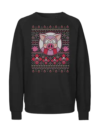 Evil Pigs Ugly Sweater - tombi, tomba 2, tombi 2, evil pig, evil pigs, gamer, gaming, video game, rpg, nostalgia, retro, geek, ugly christmas sweater, xmas, tomba - Fairtrade Sweatshirt