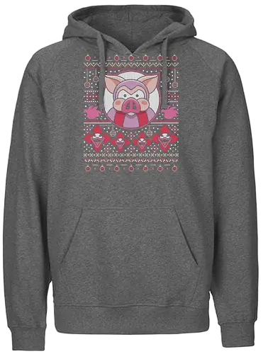 Evil Pigs Ugly Sweater - tombi, tomba 2, tombi 2, evil pig, evil pigs, gamer, gaming, video game, rpg, nostalgia, retro, geek, ugly christmas sweater, xmas, tomba - Fairtrade Hoodie