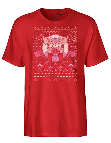 Evil Pigs Ugly Sweater - tombi, tomba 2, tombi 2, evil pig, evil pigs, gamer, gaming, video game, rpg, nostalgia, retro, geek, ugly christmas sweater, xmas, tomba - Fairtrade T-Shirt