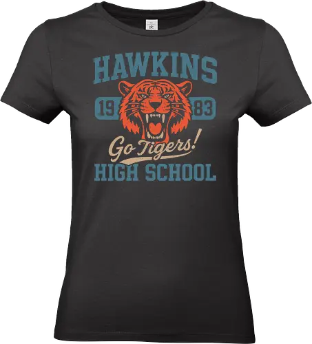Hawkins Tigers - Strange, hawkins lab, hawkins high school, upside down, eleven, dustin, mike wheeler, season 4, 80s nostalgia, horror merch - Standard T-Shirt (Frauen)