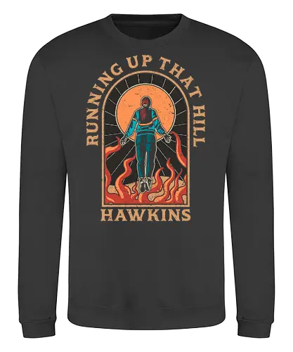 Running up that hill  - Running up that hill, Strange, hawkins lab, hawkins high school, upside down, eleven, dustin, mike wheeler, season 4, 80s nostalgia, horror merch, max - Sweatshirt