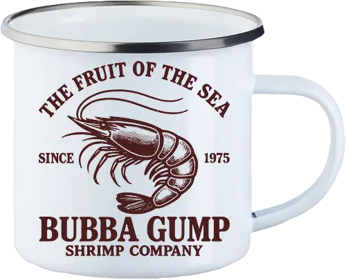 Bubba Gump - forrest gump, bubba, gump, shrimp, vintage, retro - Emailletasse