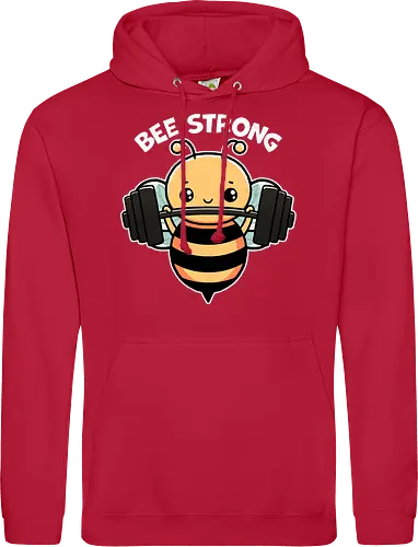 Bee Strong - bees, honey, pollinator, nature, wildlife, insect, bee art, bee lover, beekeeping, flowers, fitness, workout, health, exercise, bodybuilding, gymwear, motivational, cardio, personaltraining, yoga - Standard Hoodie
