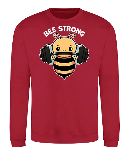 Bee Strong - bees, honey, pollinator, nature, wildlife, insect, bee art, bee lover, beekeeping, flowers, fitness, workout, health, exercise, bodybuilding, gymwear, motivational, cardio, personaltraining, yoga - Sweatshirt