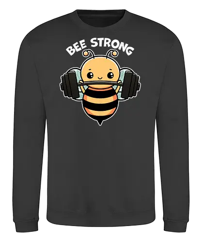 Bee Strong - bees, honey, pollinator, nature, wildlife, insect, bee art, bee lover, beekeeping, flowers, fitness, workout, health, exercise, bodybuilding, gymwear, motivational, cardio, personaltraining, yoga - Sweatshirt