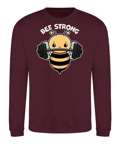 Bee Strong - bees, honey, pollinator, nature, wildlife, insect, bee art, bee lover, beekeeping, flowers, fitness, workout, health, exercise, bodybuilding, gymwear, motivational, cardio, personaltraining, yoga - Sweatshirt