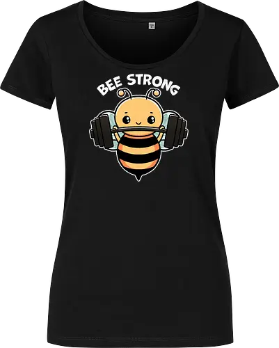 Bee Strong - bees, honey, pollinator, nature, wildlife, insect, bee art, bee lover, beekeeping, flowers, fitness, workout, health, exercise, bodybuilding, gymwear, motivational, cardio, personaltraining, yoga - Damen T-Shirt
