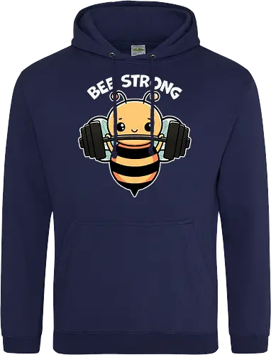 Bee Strong - bees, honey, pollinator, nature, wildlife, insect, bee art, bee lover, beekeeping, flowers, fitness, workout, health, exercise, bodybuilding, gymwear, motivational, cardio, personaltraining, yoga - Standard Hoodie