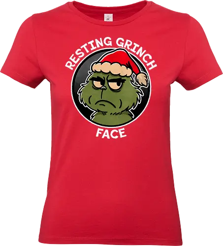 Resting Grinch face - grinch, christmas gift, holiday decor, xmas, christmas tree, festive, winter wonderland, holiday cheer, seasonal, gift ideas, merry christmas - Standard T-Shirt (Frauen)
