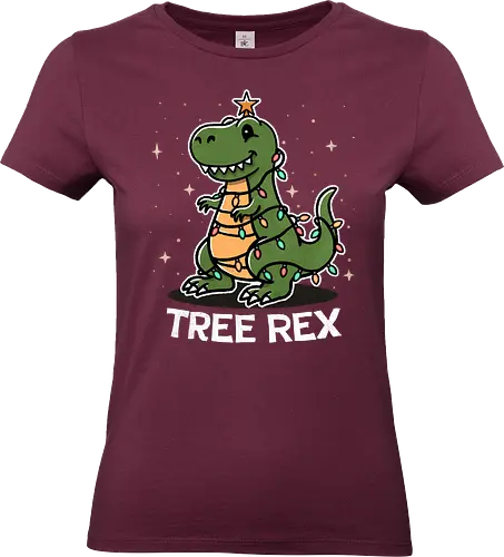 Tree Rex - dinosaur, t-rex design, dino lovers, funny t-rex, tyrannosaurus rex, prehistoric art, t-rex lover, dinosaur gifts, cartoon t-rex, t-rex illustration, christmas gift, holiday decor, xmas, christmas tree, festive, winter wonderland, holiday cheer, seasonal, gift ideas, merry christmas, tree - Standard T-Shirt (Frauen)