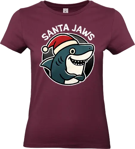 Santa Jaws - Santa, Jaws, shark art, cool shark designs, shark lover, ocean theme, marine life, shark gifts, funny, shark - Standard T-Shirt (Frauen)