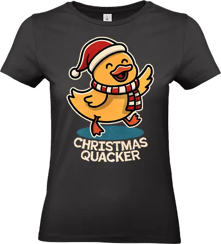 Christmas Quacker - duck, quacker, holiday, winter, gifts, seasonal, christmas gifts, xmas, festive, holiday decorations, merry christmas, christmas spirit - Standard T-Shirt (Frauen)