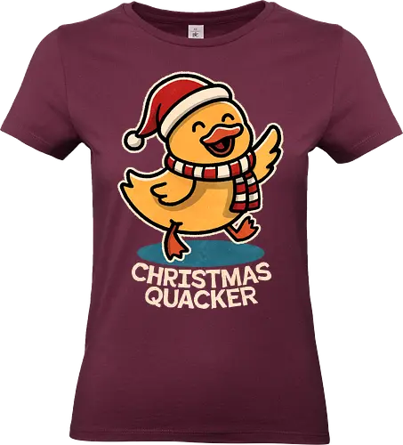 Christmas Quacker - duck, quacker, holiday, winter, gifts, seasonal, christmas gifts, xmas, festive, holiday decorations, merry christmas, christmas spirit - Standard T-Shirt (Frauen)