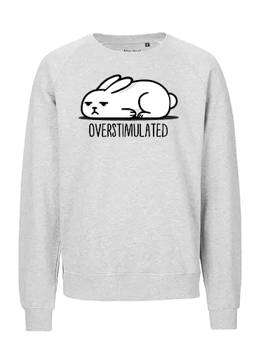 Overstimulated Bunny - bunny, rabbits, adhd, Overstimulated, Overstimulated, mental health, anxiety art, sensory overload, busy lifestyle, stress relief, mindfulness, abstract art, colorful design, emotional wellness - Fairtrade Sweatshirt