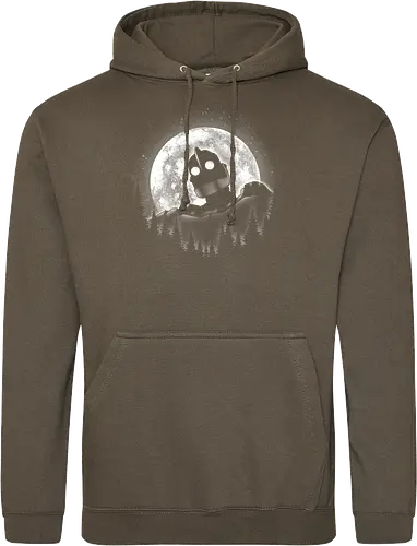 Moonlight Iron - moon, moonlight, space, star, giant, iron, iron giant - Standard Hoodie